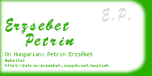 erzsebet petrin business card