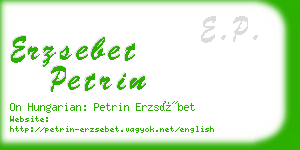 erzsebet petrin business card